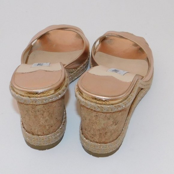 JIMMY CHOO 'Almer' Wedge Sandals Rose Gold 36.5 - Picture 5 of 6
